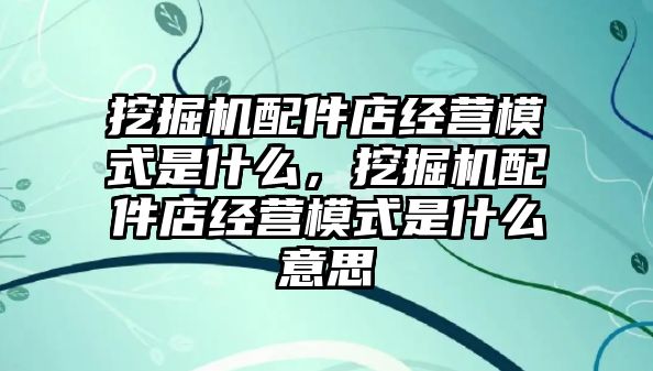 挖掘機配件店經(jīng)營模式是什么，挖掘機配件店經(jīng)營模式是什么意思