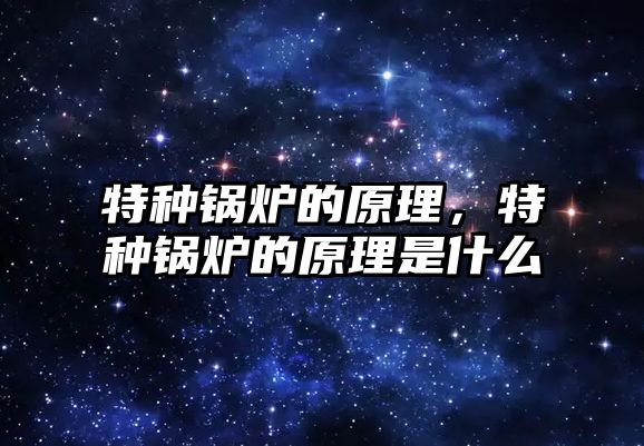 特種鍋爐的原理，特種鍋爐的原理是什么