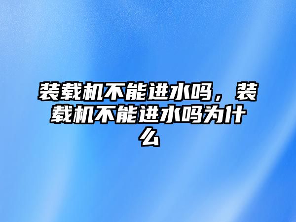 裝載機不能進水嗎，裝載機不能進水嗎為什么