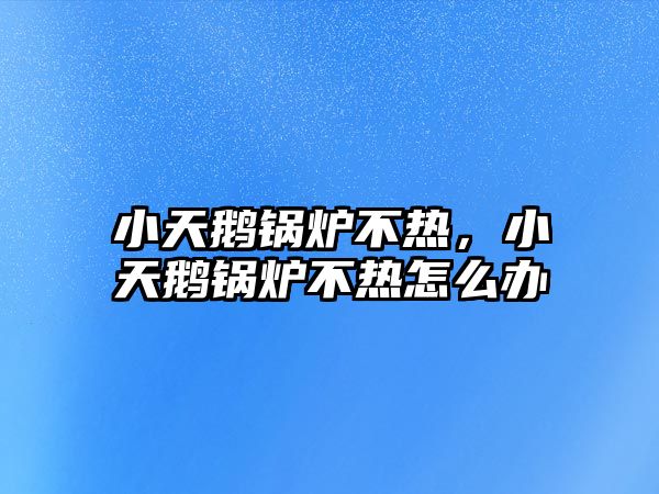 小天鵝鍋爐不熱，小天鵝鍋爐不熱怎么辦