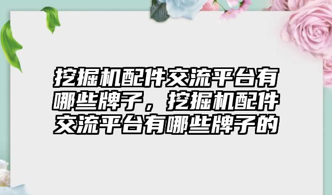 挖掘機配件交流平臺有哪些牌子，挖掘機配件交流平臺有哪些牌子的