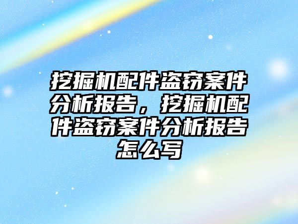 挖掘機配件盜竊案件分析報告，挖掘機配件盜竊案件分析報告怎么寫