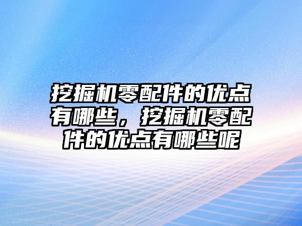 挖掘機零配件的優(yōu)點有哪些，挖掘機零配件的優(yōu)點有哪些呢