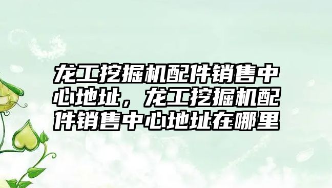 龍工挖掘機配件銷售中心地址，龍工挖掘機配件銷售中心地址在哪里