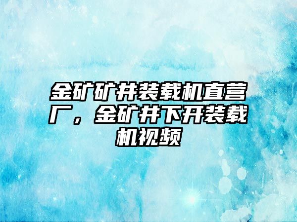 金礦礦井裝載機(jī)直營(yíng)廠，金礦井下開(kāi)裝載機(jī)視頻