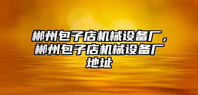 郴州包子店機械設備廠，郴州包子店機械設備廠地址