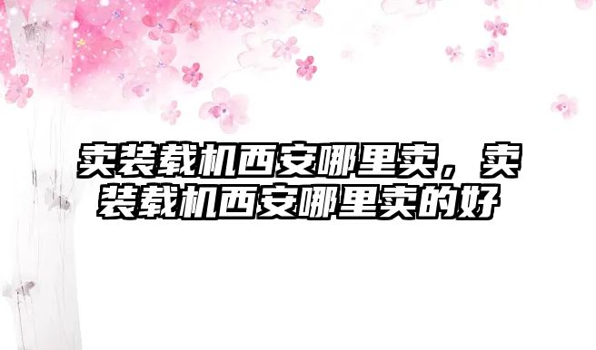 賣裝載機西安哪里賣，賣裝載機西安哪里賣的好