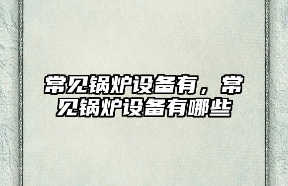 常見鍋爐設(shè)備有，常見鍋爐設(shè)備有哪些