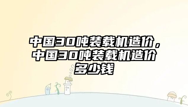 中國(guó)30噸裝載機(jī)造價(jià)，中國(guó)30噸裝載機(jī)造價(jià)多少錢(qián)