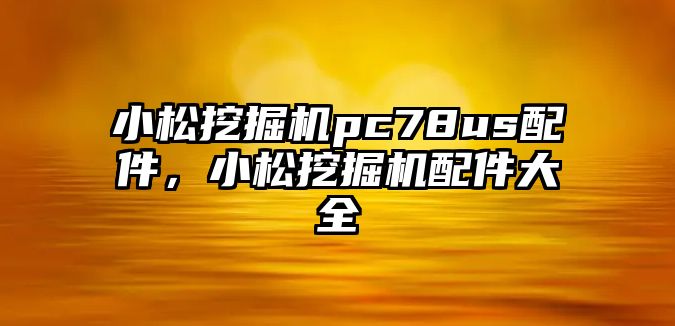 小松挖掘機pc78us配件，小松挖掘機配件大全