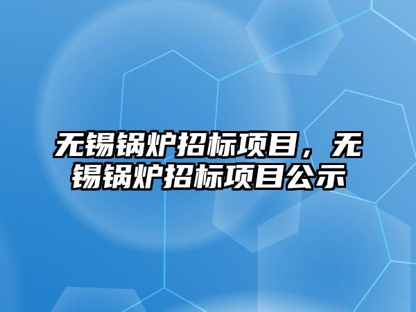 無錫鍋爐招標項目，無錫鍋爐招標項目公示