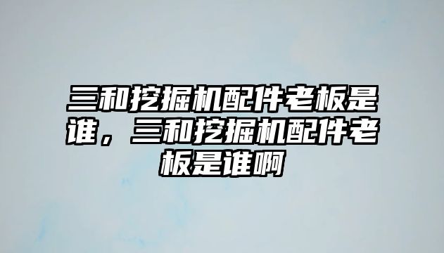 三和挖掘機配件老板是誰，三和挖掘機配件老板是誰啊