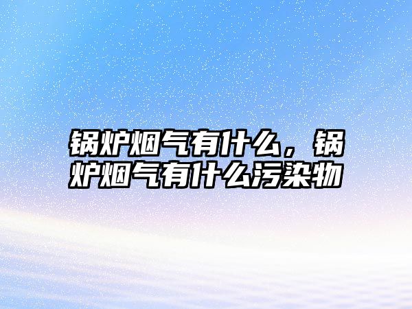 鍋爐煙氣有什么，鍋爐煙氣有什么污染物