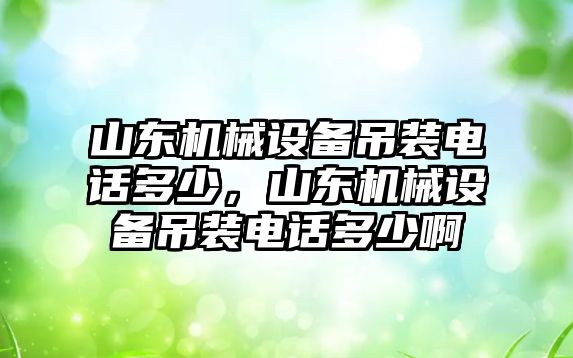 山東機(jī)械設(shè)備吊裝電話多少，山東機(jī)械設(shè)備吊裝電話多少啊