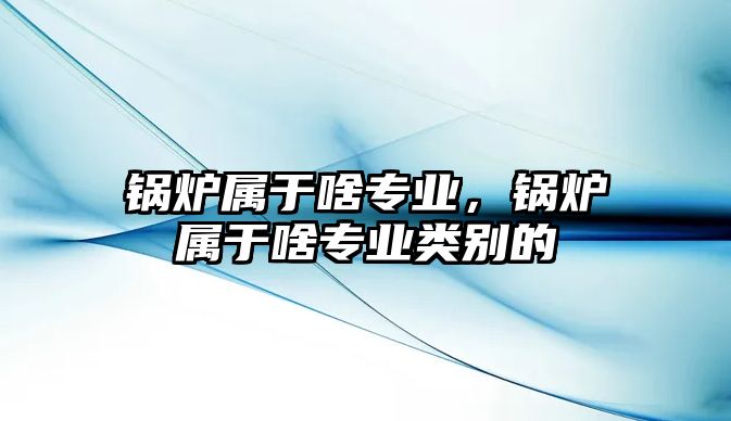 鍋爐屬于啥專業(yè)，鍋爐屬于啥專業(yè)類別的