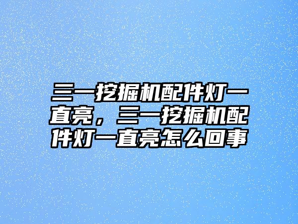 三一挖掘機配件燈一直亮，三一挖掘機配件燈一直亮怎么回事