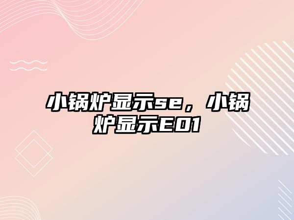 小鍋爐顯示se，小鍋爐顯示E01