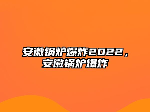 安徽鍋爐爆炸2022，安徽鍋爐爆炸