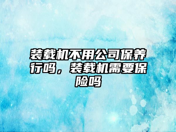 裝載機(jī)不用公司保養(yǎng)行嗎，裝載機(jī)需要保險(xiǎn)嗎