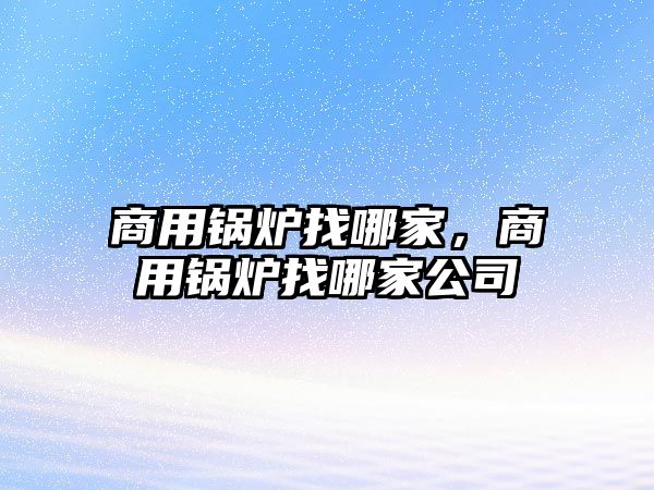 商用鍋爐找哪家，商用鍋爐找哪家公司