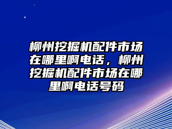 柳州挖掘機(jī)配件市場在哪里啊電話，柳州挖掘機(jī)配件市場在哪里啊電話號碼