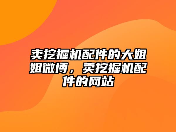 賣挖掘機配件的大姐姐微博，賣挖掘機配件的網(wǎng)站