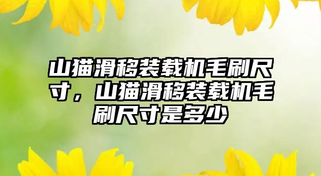 山貓滑移裝載機毛刷尺寸，山貓滑移裝載機毛刷尺寸是多少