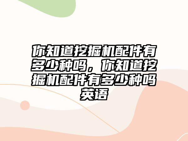 你知道挖掘機配件有多少種嗎，你知道挖掘機配件有多少種嗎英語