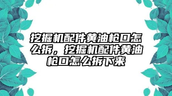 挖掘機配件黃油槍口怎么拆，挖掘機配件黃油槍口怎么拆下來