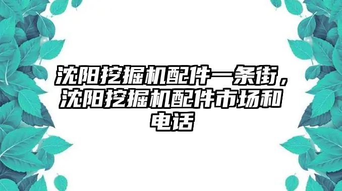 沈陽挖掘機配件一條街，沈陽挖掘機配件市場和電話