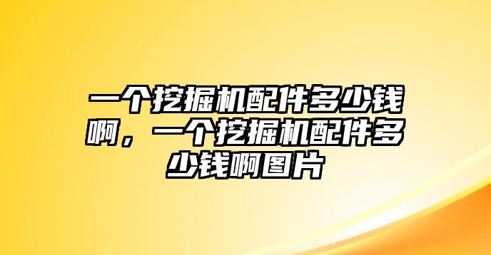 一個挖掘機配件多少錢啊，一個挖掘機配件多少錢啊圖片