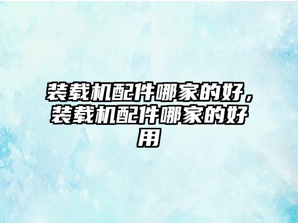 裝載機配件哪家的好，裝載機配件哪家的好用