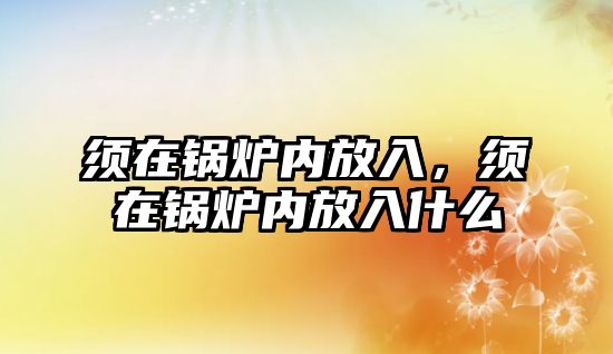 須在鍋爐內(nèi)放入，須在鍋爐內(nèi)放入什么