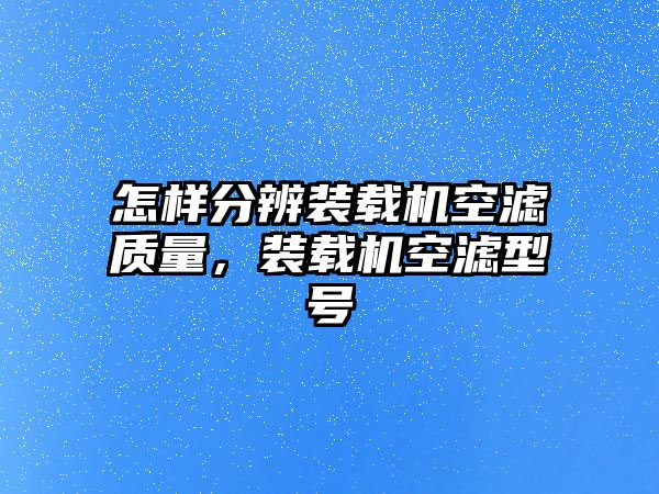 怎樣分辨裝載機空濾質(zhì)量，裝載機空濾型號