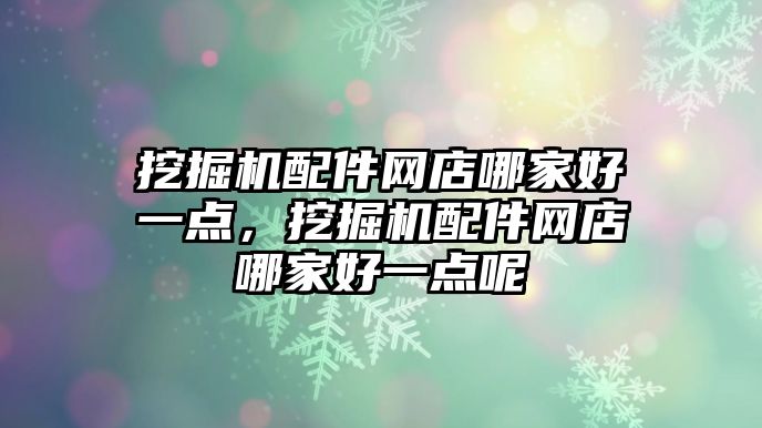 挖掘機(jī)配件網(wǎng)店哪家好一點，挖掘機(jī)配件網(wǎng)店哪家好一點呢