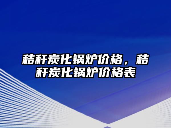 秸稈炭化鍋爐價格，秸稈炭化鍋爐價格表