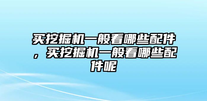 買挖掘機一般看哪些配件，買挖掘機一般看哪些配件呢