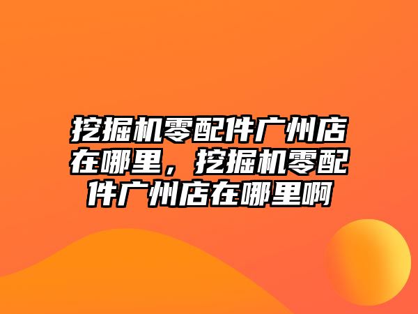 挖掘機零配件廣州店在哪里，挖掘機零配件廣州店在哪里啊