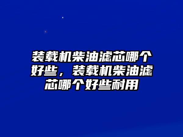 裝載機(jī)柴油濾芯哪個(gè)好些，裝載機(jī)柴油濾芯哪個(gè)好些耐用