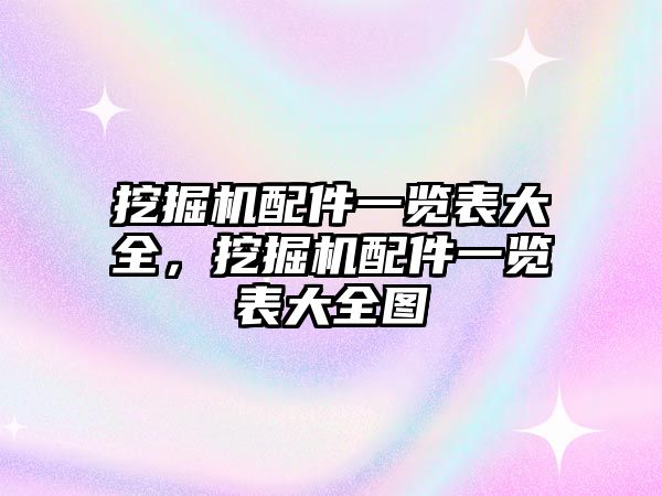 挖掘機配件一覽表大全，挖掘機配件一覽表大全圖