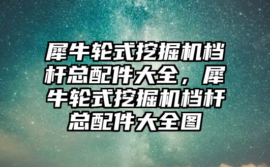 犀牛輪式挖掘機(jī)檔桿總配件大全，犀牛輪式挖掘機(jī)檔桿總配件大全圖