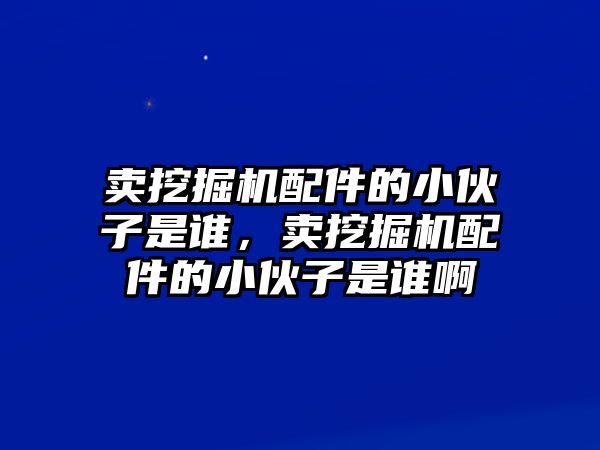 賣挖掘機配件的小伙子是誰，賣挖掘機配件的小伙子是誰啊