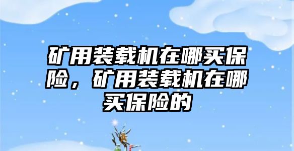 礦用裝載機(jī)在哪買保險，礦用裝載機(jī)在哪買保險的