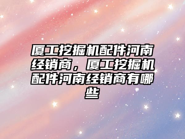 廈工挖掘機配件河南經銷商，廈工挖掘機配件河南經銷商有哪些