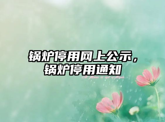 鍋爐停用網(wǎng)上公示，鍋爐停用通知