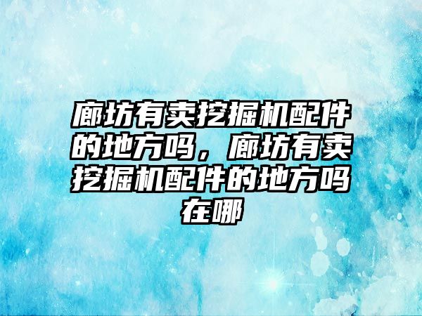 廊坊有賣挖掘機配件的地方嗎，廊坊有賣挖掘機配件的地方嗎在哪