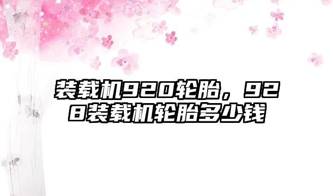 裝載機920輪胎，928裝載機輪胎多少錢