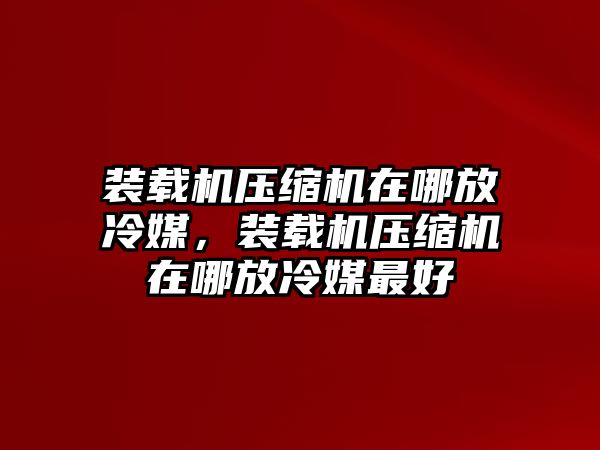 裝載機(jī)壓縮機(jī)在哪放冷媒，裝載機(jī)壓縮機(jī)在哪放冷媒最好