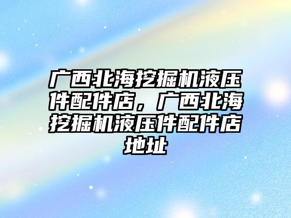 廣西北海挖掘機液壓件配件店，廣西北海挖掘機液壓件配件店地址