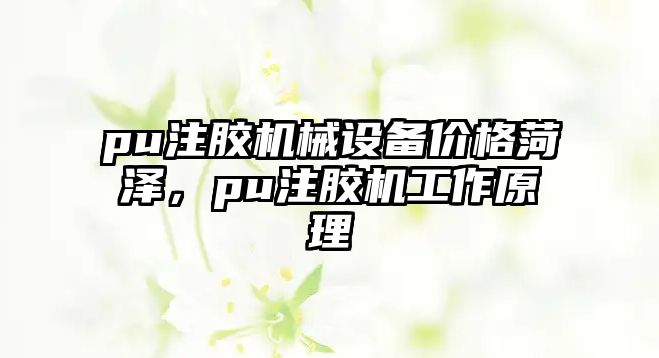 pu注膠機(jī)械設(shè)備價格菏澤，pu注膠機(jī)工作原理